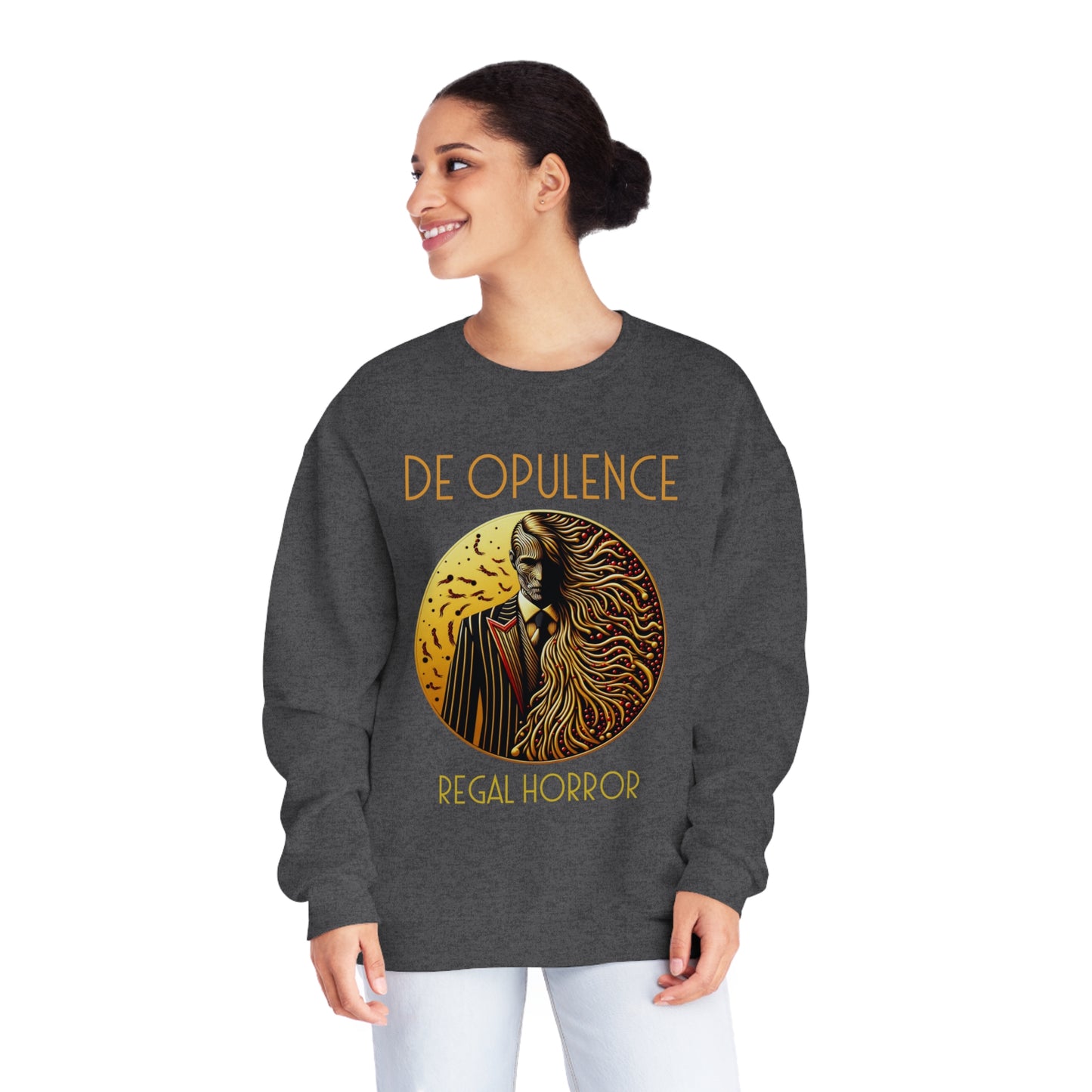 Unisex NuBlend® Crewneck Sweatshirt De Opulence by Noir Wolf the style of grace