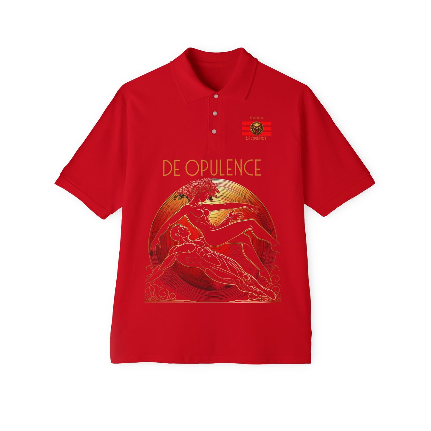 Men's Piqué PoloD e Opulence by Noir Wolf True Red