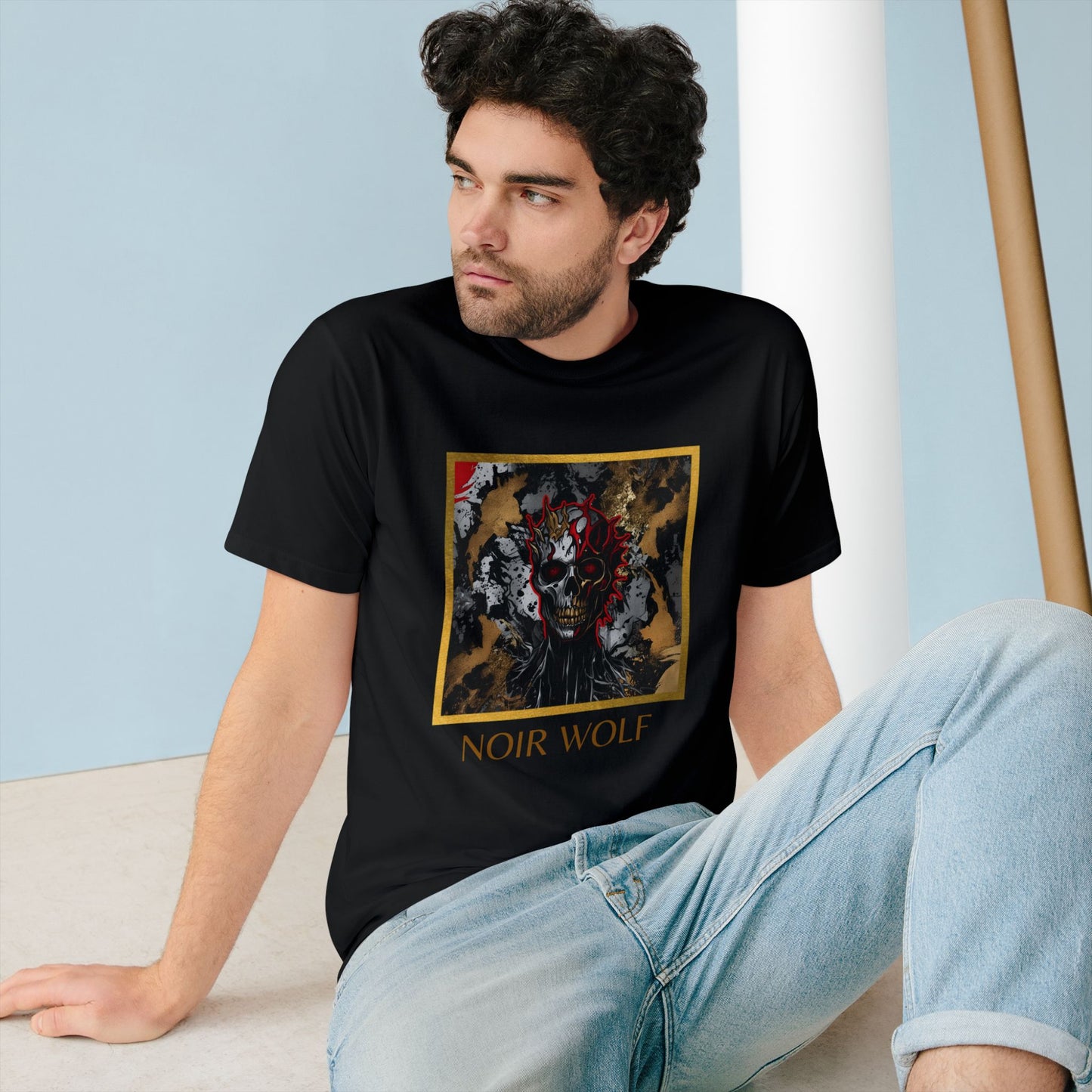 Noir Wolf & Decadence Graphic T-Shirt - Edgy Streetwear for Bold Fashion Enthusiasts