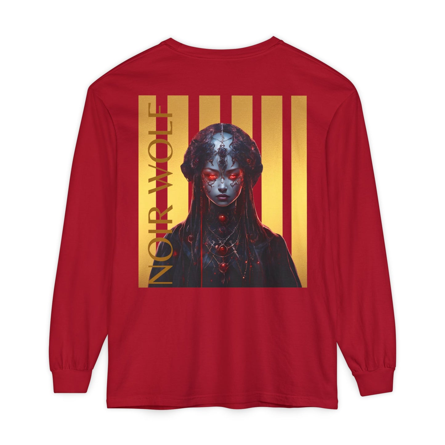 Butterfly & Noir Wolf Unisex Long Sleeve T-Shirt - Stylish Graphic Tee for Artsy Souls