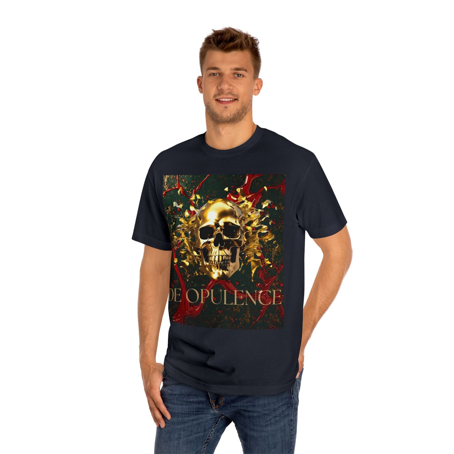 Skull & Gold 'De Opulence' Tee — Gothic Luxury Graphic T-Shirt