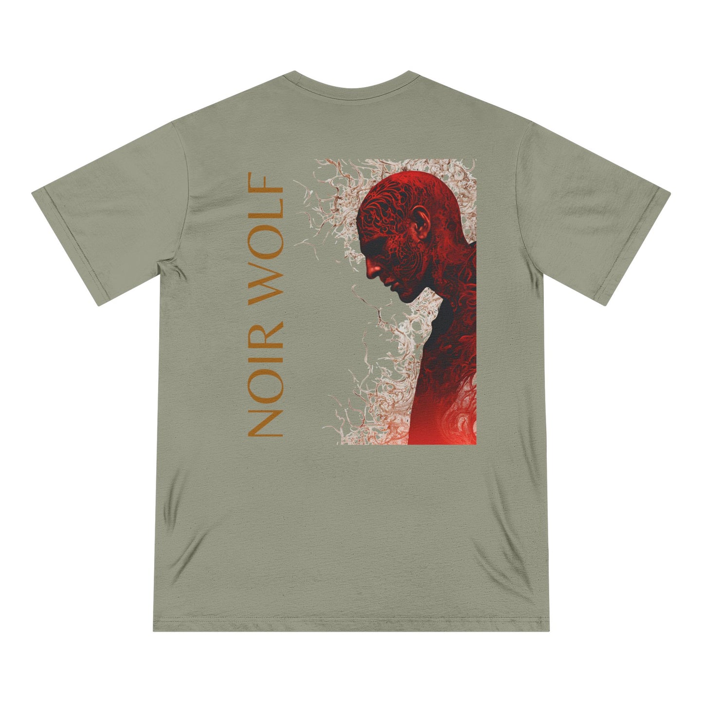 Artistic Butterfly and Wolf Organic T-Shirt - Nature-Inspired Apparel