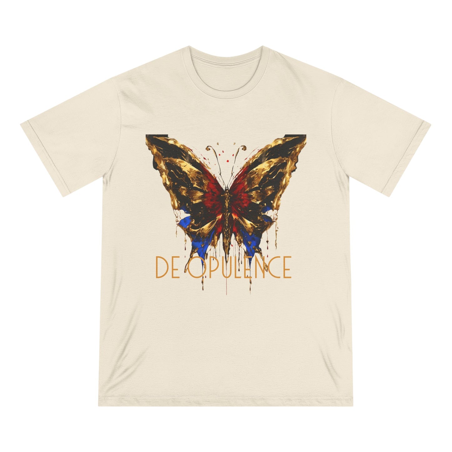 Artistic Butterfly and Wolf Organic T-Shirt - Nature-Inspired Apparel