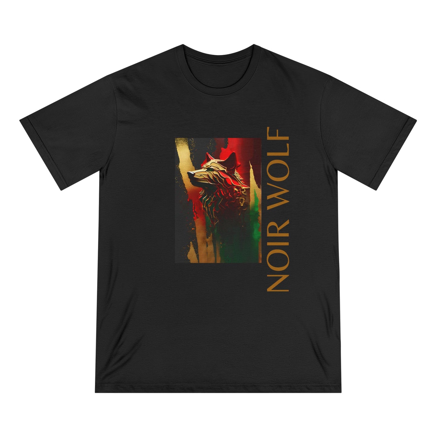 Noir Wolf Graphic Organic T-shirt - Edgy Art for Art Lovers