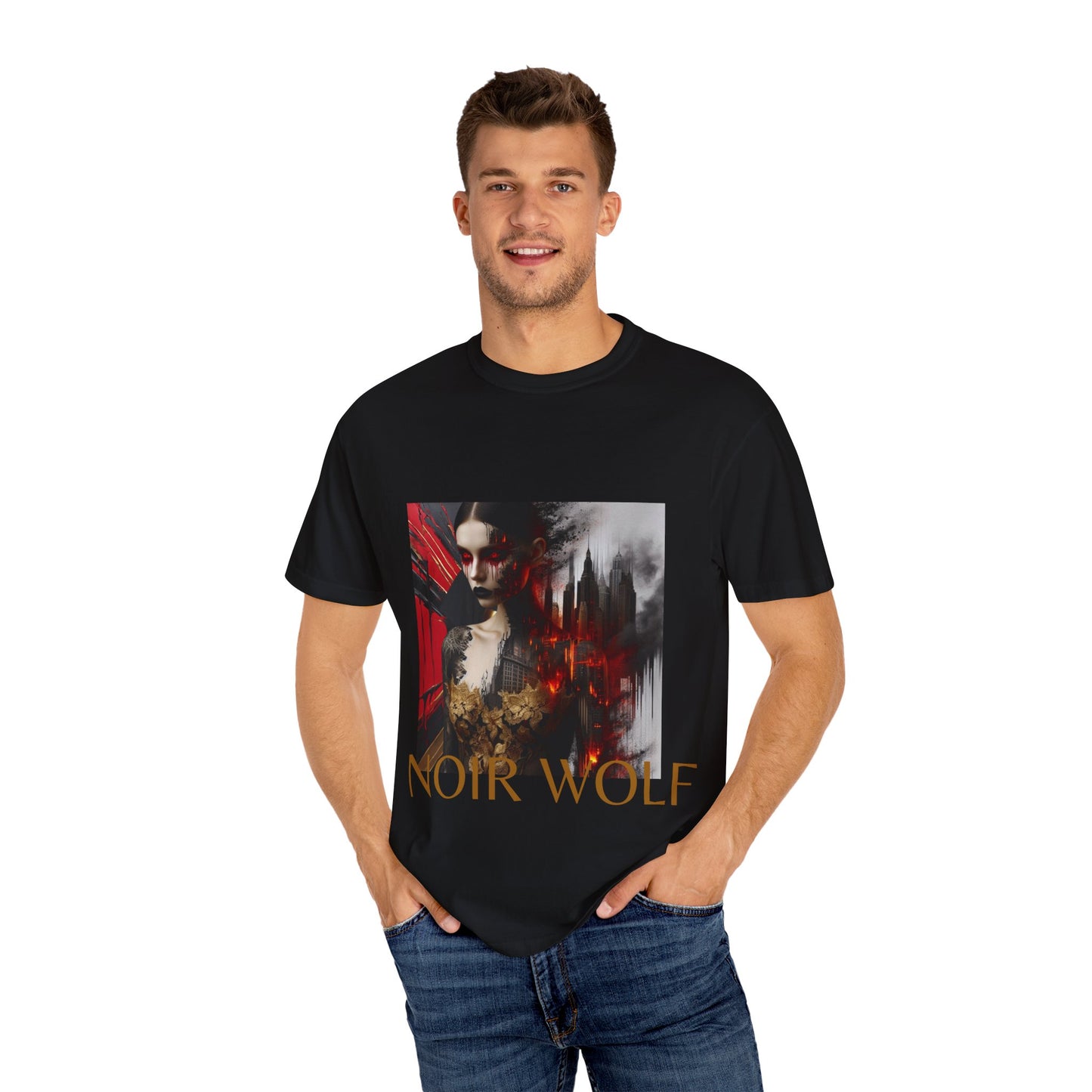 Unisex Garment-Dyed T-shirt De Opulence Noir Wolf