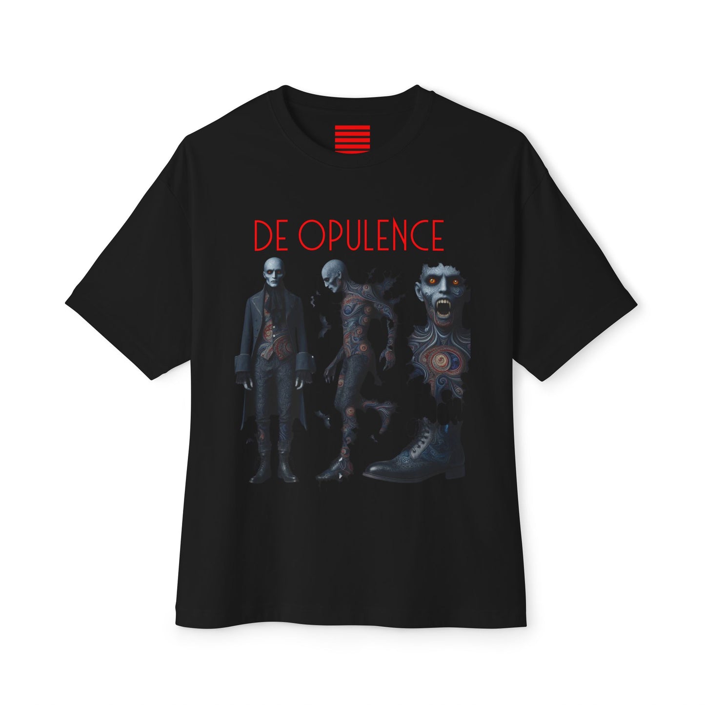 Unisex Oversized Boxy Tee De Opulence by Noir Wolf Black