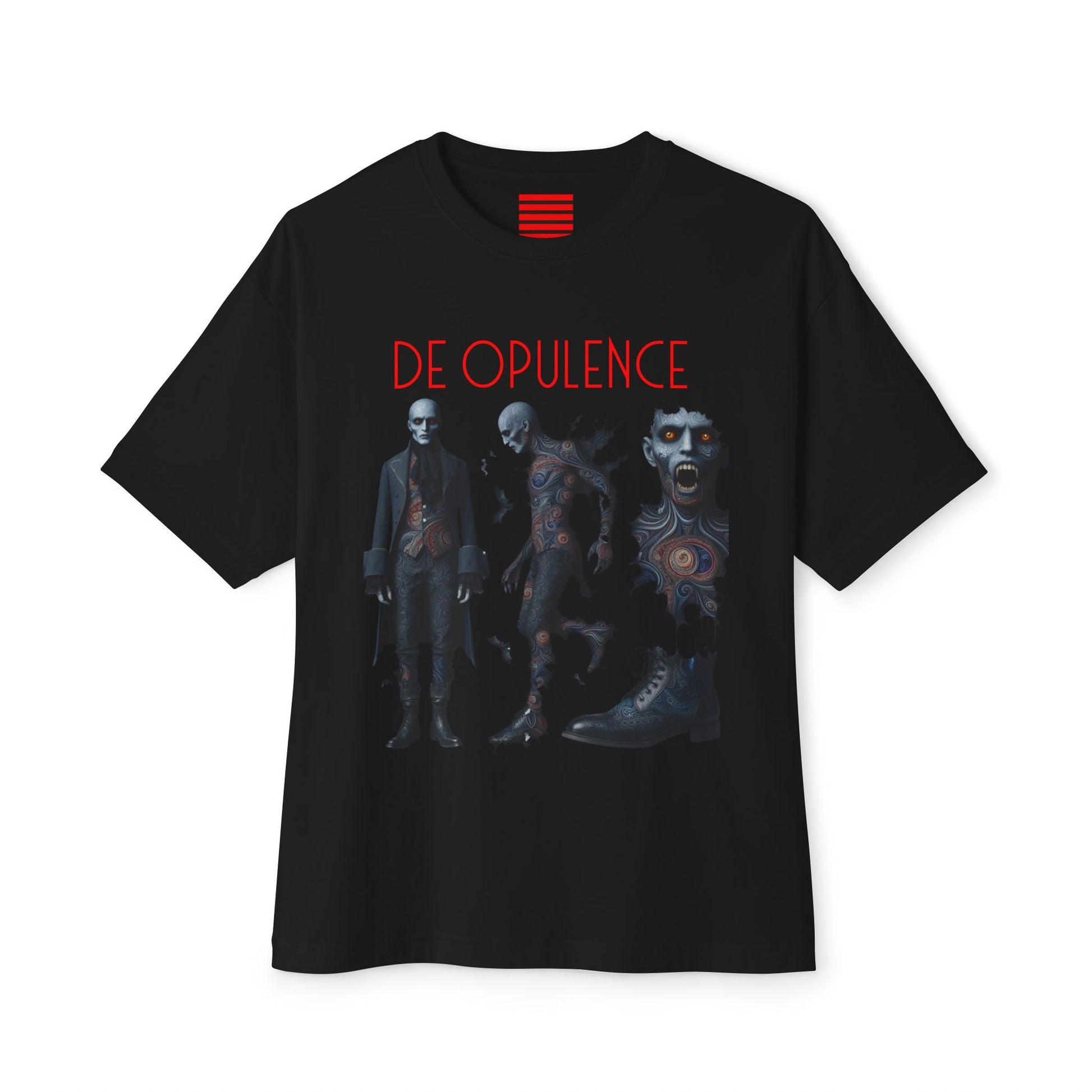 Unisex Oversized Boxy Tee De Opulence by Noir Wolf Black