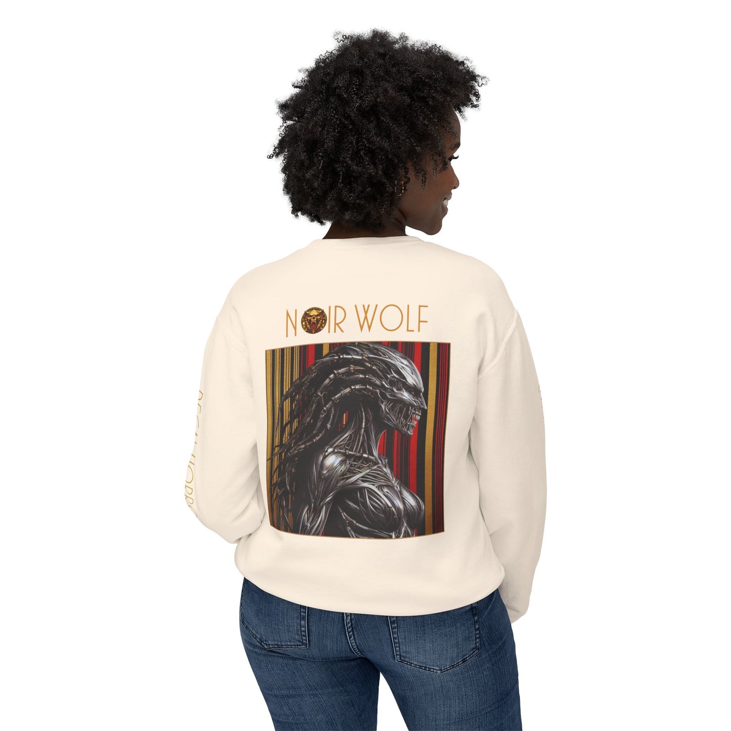 Unisex Lightweight Crewneck Sweatshirt De Opulence by Noir Wolf