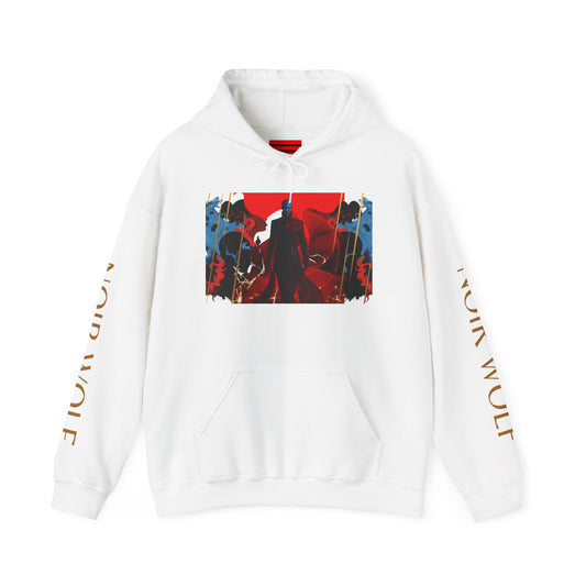 Noir Wolf Unisex Heavy Blend™ Hooded Sweatshirt - Stylish Graphic Hoodie for Art Lovers