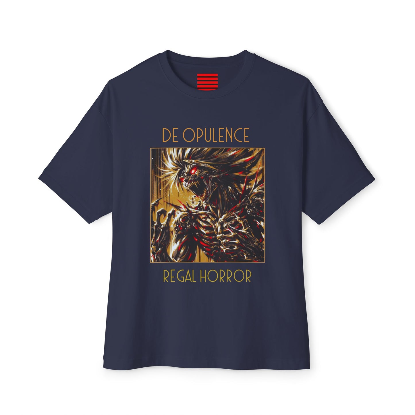 Unisex Oversized Boxy Tee De Opulence by Noir Wolf the style of grace Navy