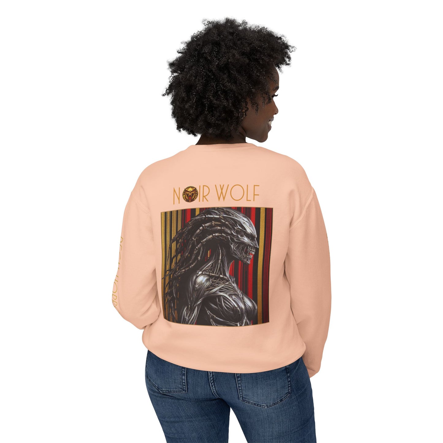 Unisex Lightweight Crewneck Sweatshirt De Opulence by Noir Wolf