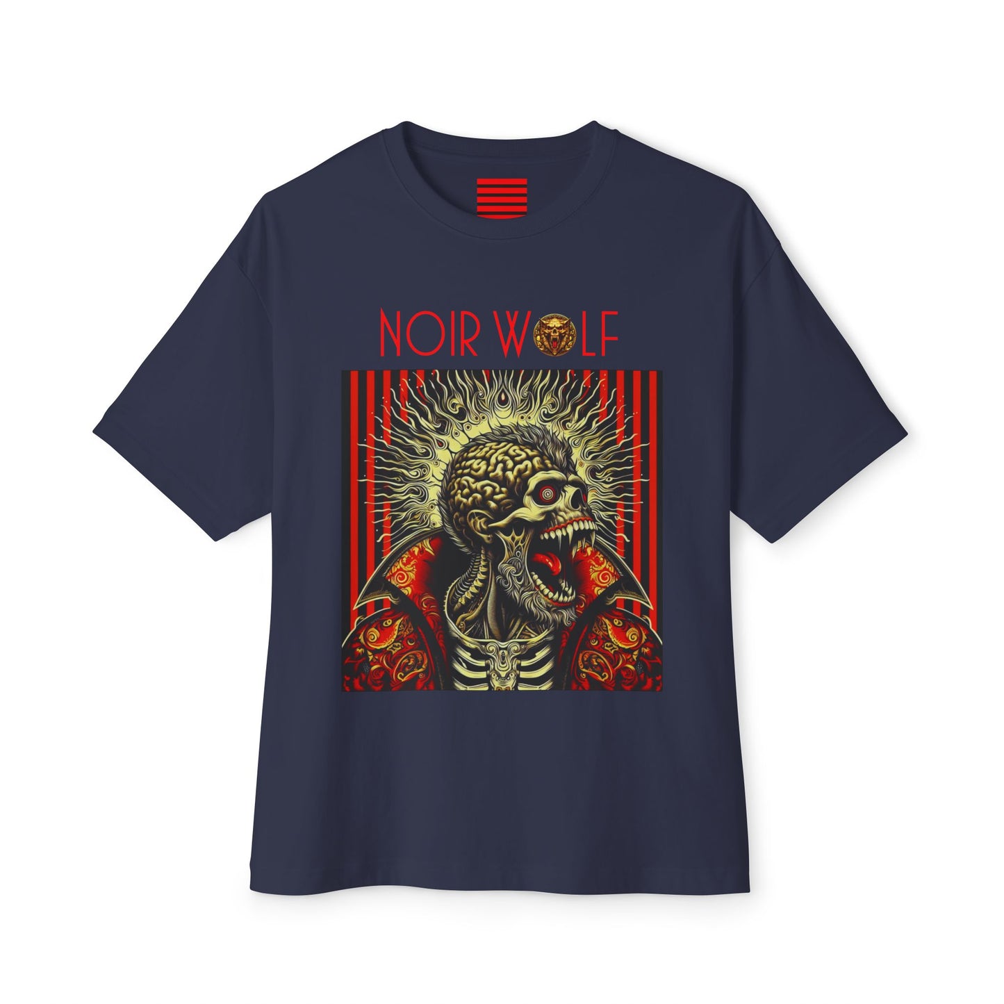 Unisex Oversized Boxy Tee De Opulence By Noir Wolf Navy