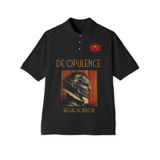 Men's Piqué Polo De Opulence by Noir Wolf the style of grace Black