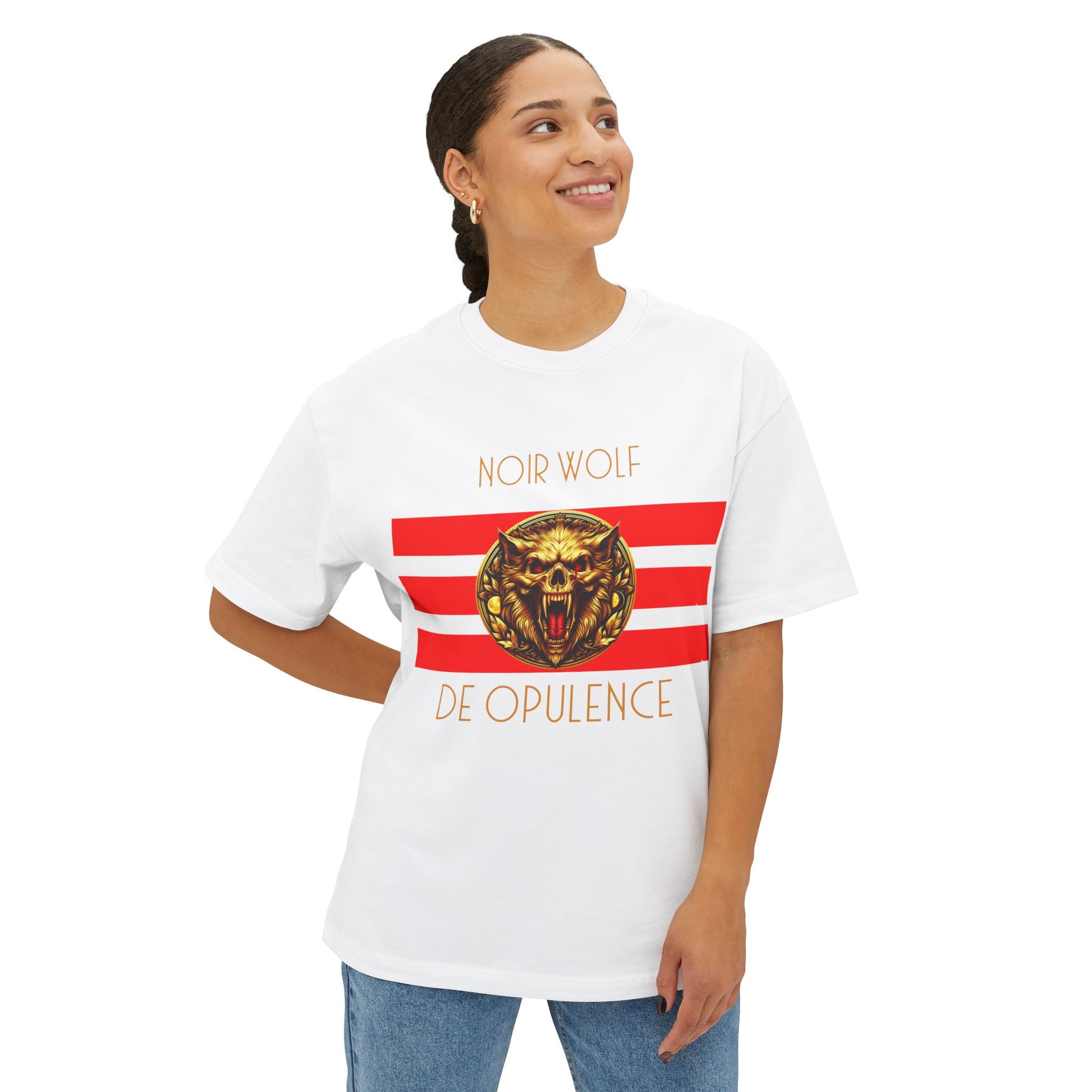 Unisex Oversized Boxy Tee De Opulence by Noir Wolf