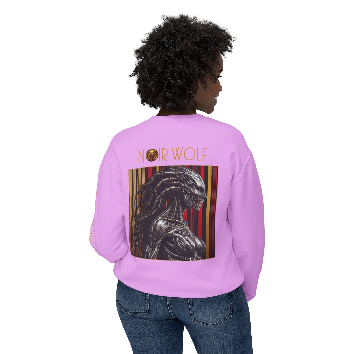 Unisex Lightweight Crewneck Sweatshirt De Opulence by Noir Wolf