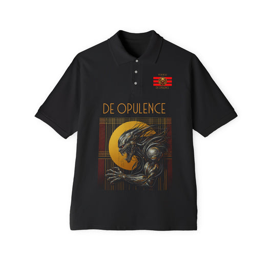 Men's Piqué Polo De Opulence by Noir Wolf Black