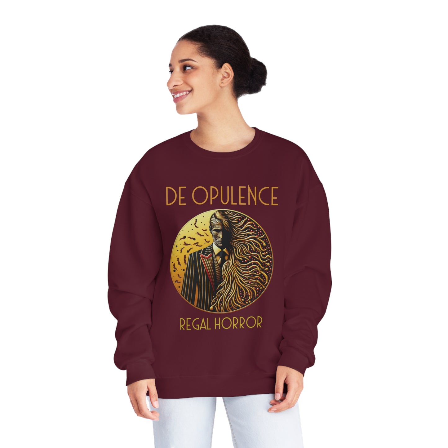 Unisex NuBlend® Crewneck Sweatshirt De Opulence by Noir Wolf the style of grace