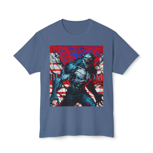 Unisex HD Cotton™ T-shirt Blue Doom By Noir Wolf Denim