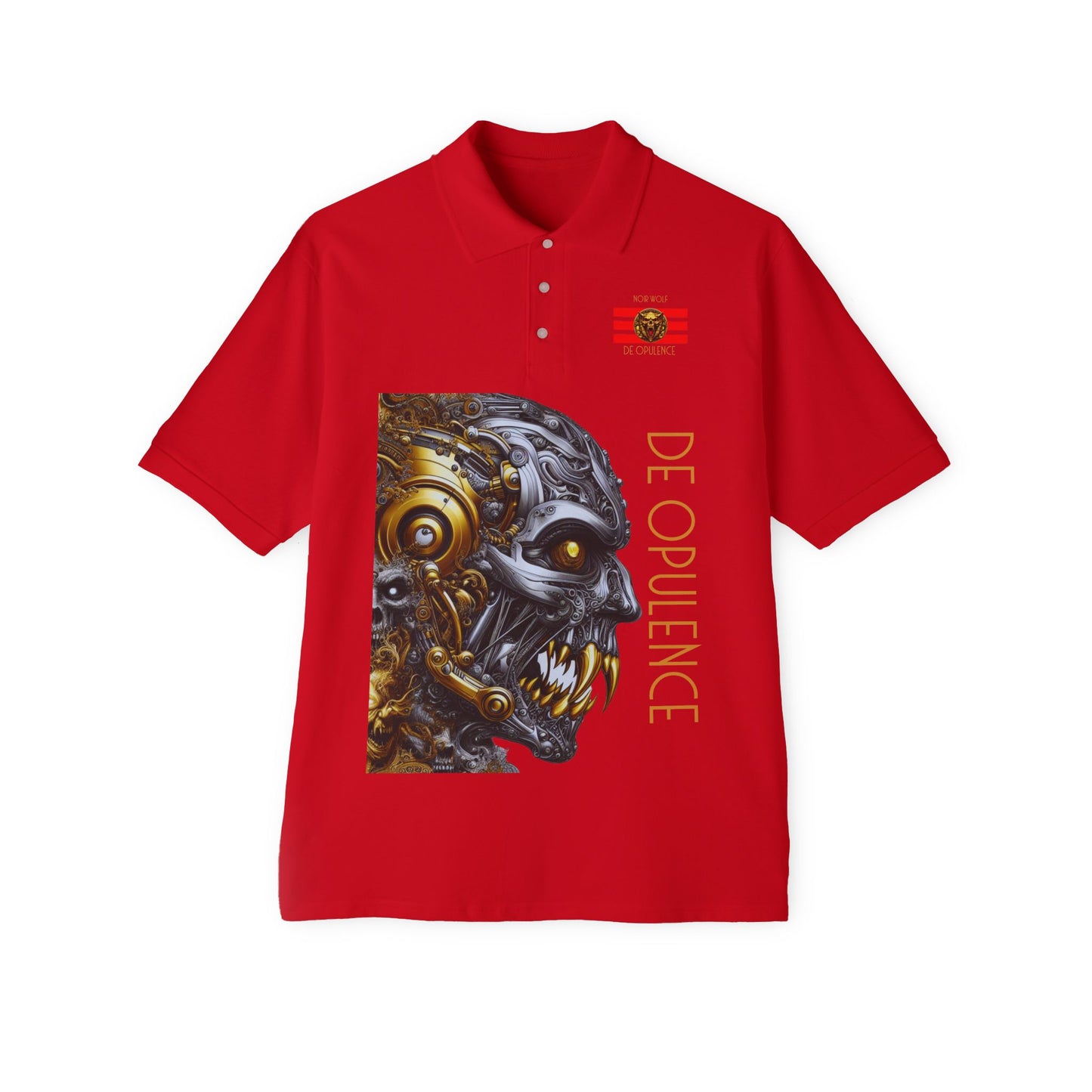 Men's Piqué Polo De Opulence by Noir Wolf the style of grace True Red