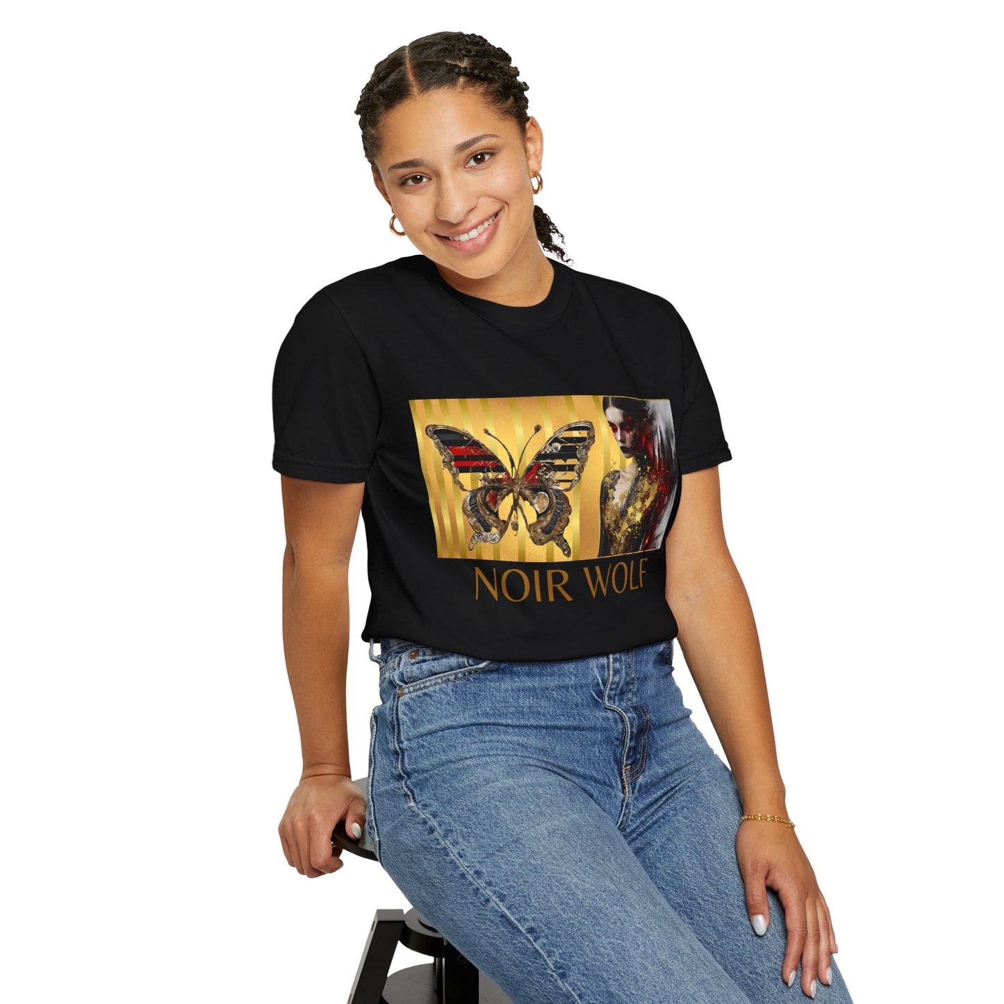Unisex Garment-Dyed T-shirt   Noir Wolf by De opulence