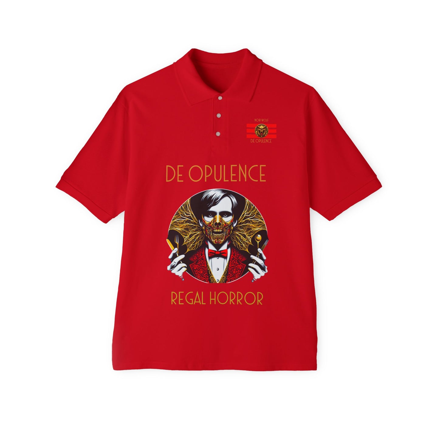 Men's Piqué Polo De Opulence by Noir Wolf the style of grace True Red