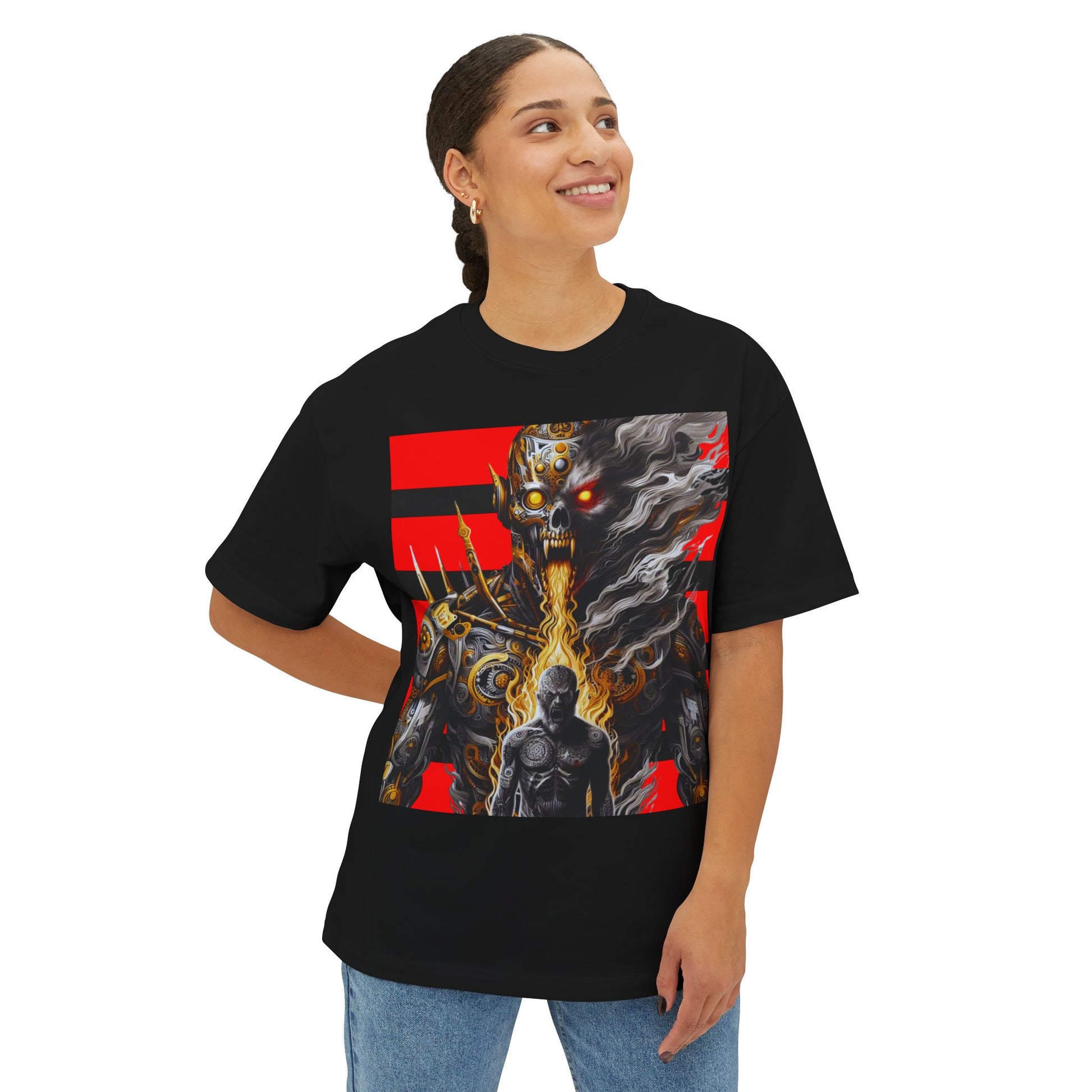 Unisex Oversized Boxy Tee De Opulence by Noir Wolf the style of grace