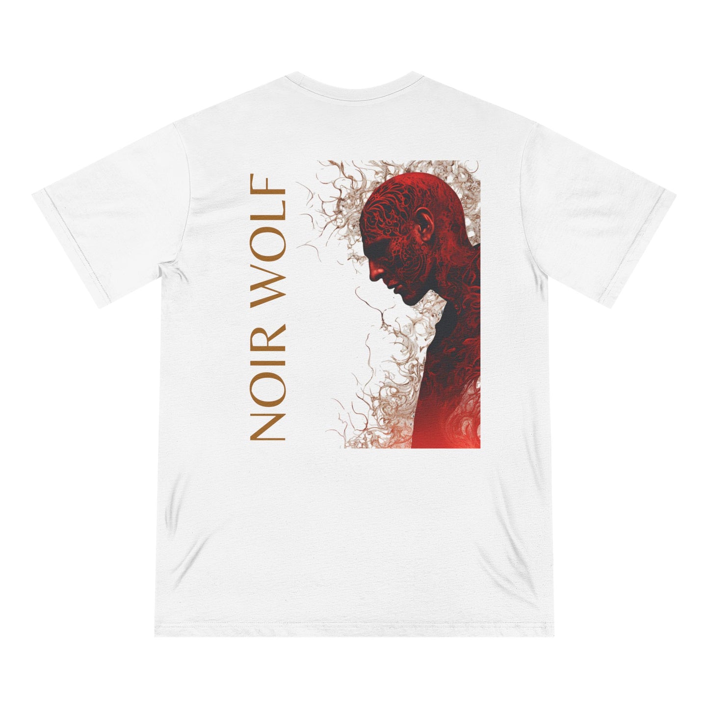 Artistic Butterfly and Wolf Organic T-Shirt - Nature-Inspired Apparel