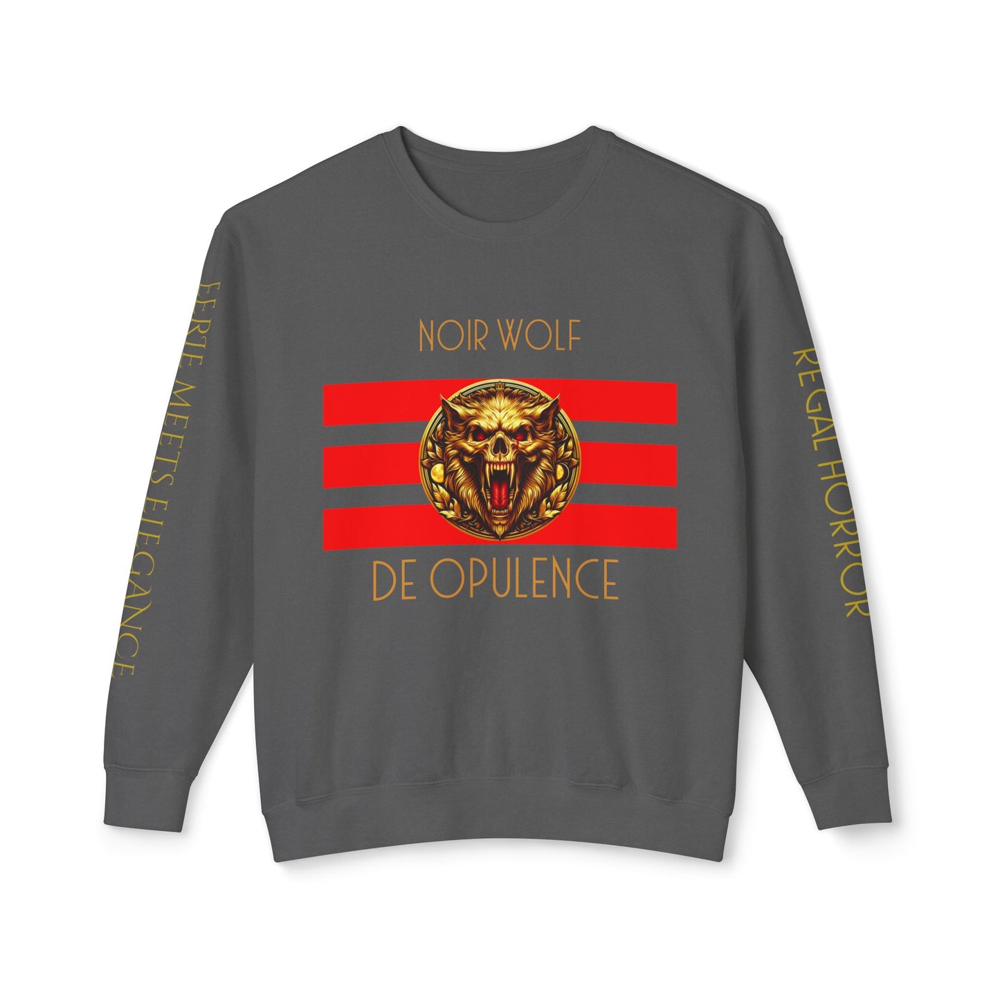 Unisex Lightweight Crewneck Sweatshirt De Opulence by Noir Wolf Pepper