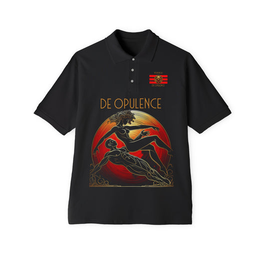 Men's Piqué PoloD e Opulence by Noir Wolf Black
