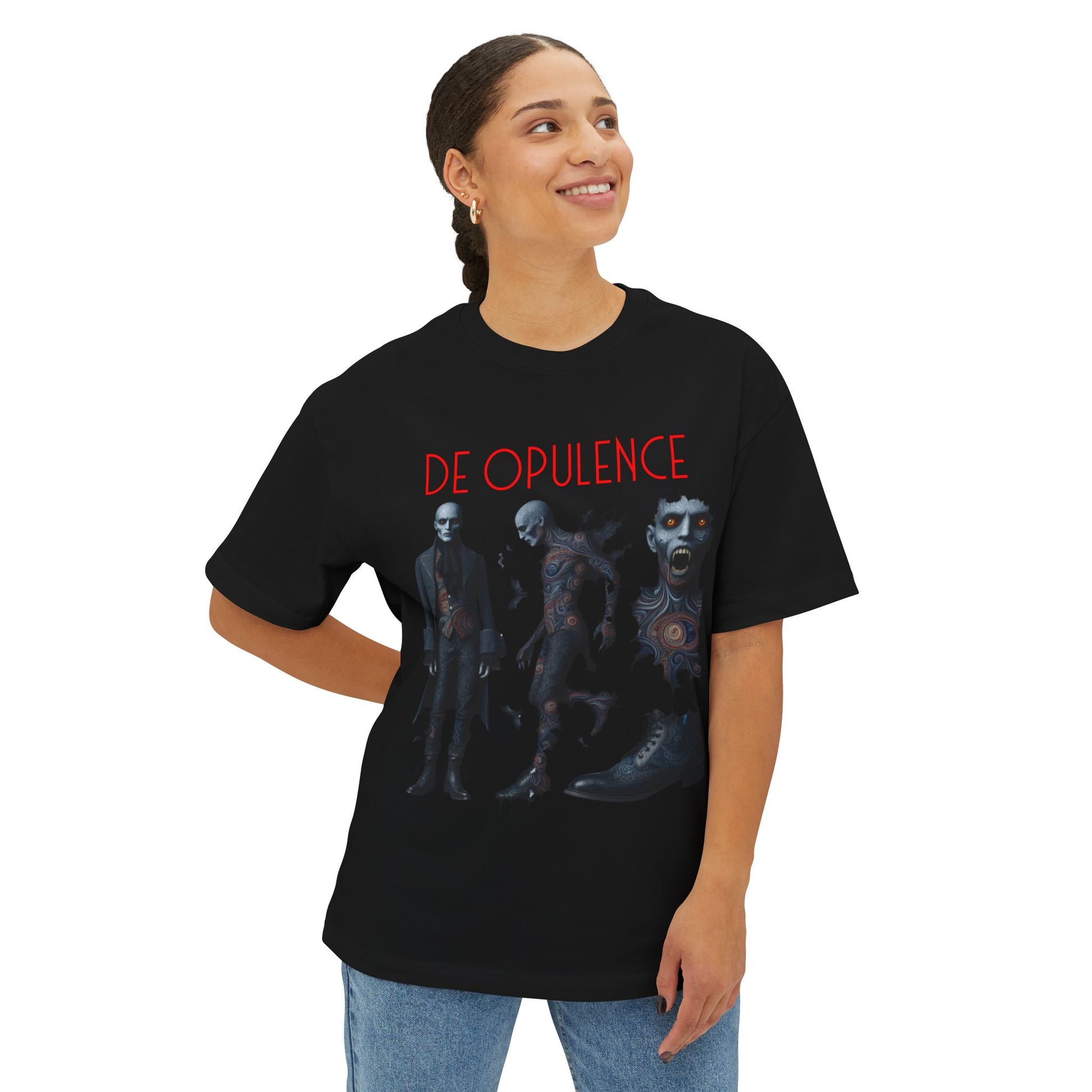 Unisex Oversized Boxy Tee De Opulence by Noir Wolf