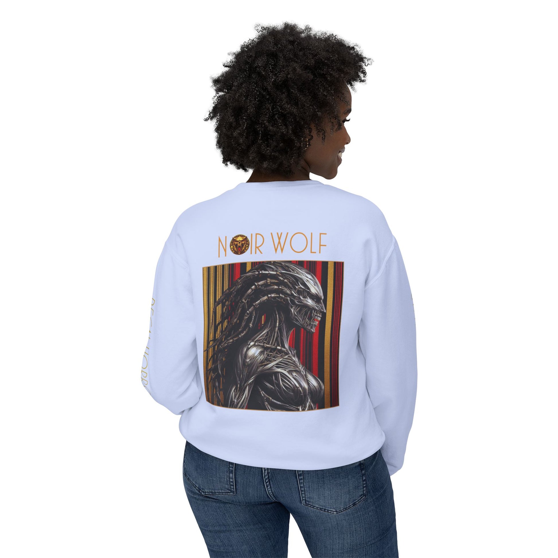 Unisex Lightweight Crewneck Sweatshirt De Opulence by Noir Wolf