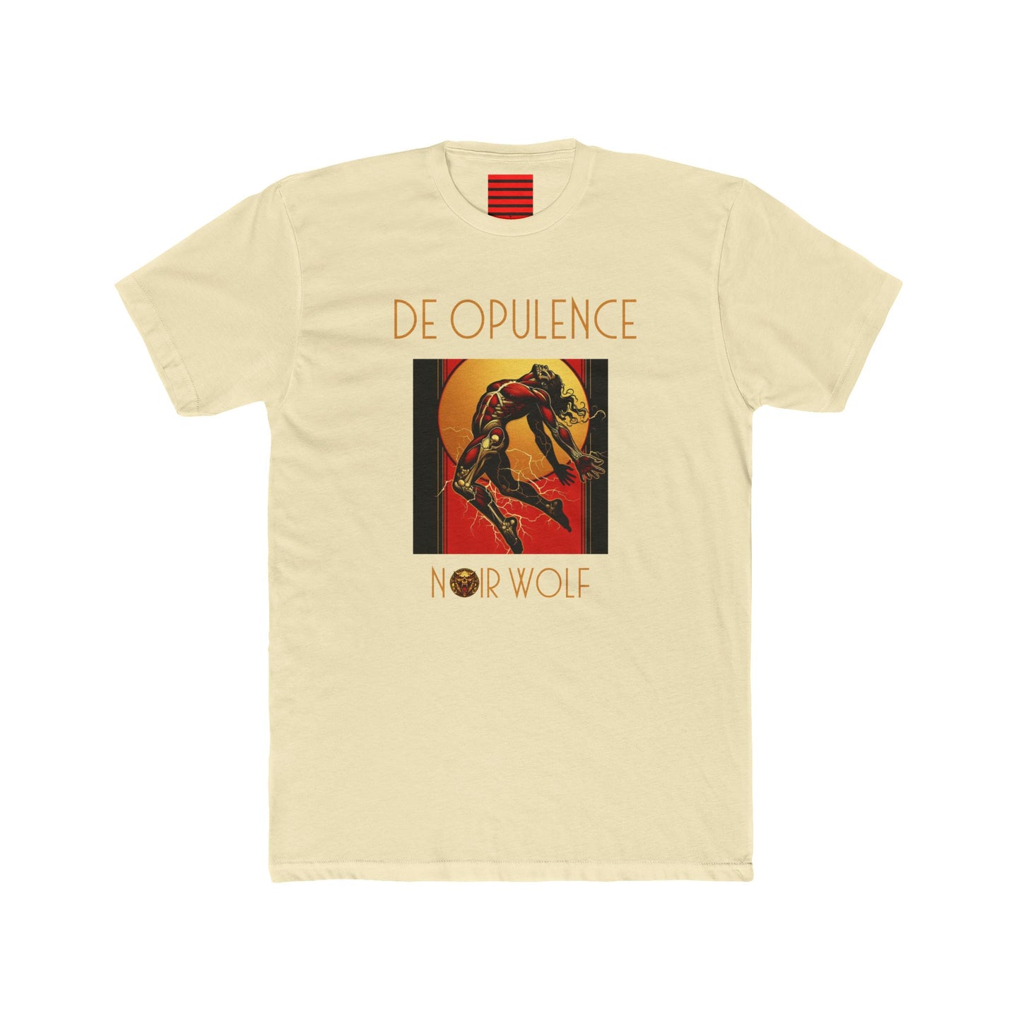 Unisex Cotton Crew Tee De Opulence by Noir Wolf Solid Natural