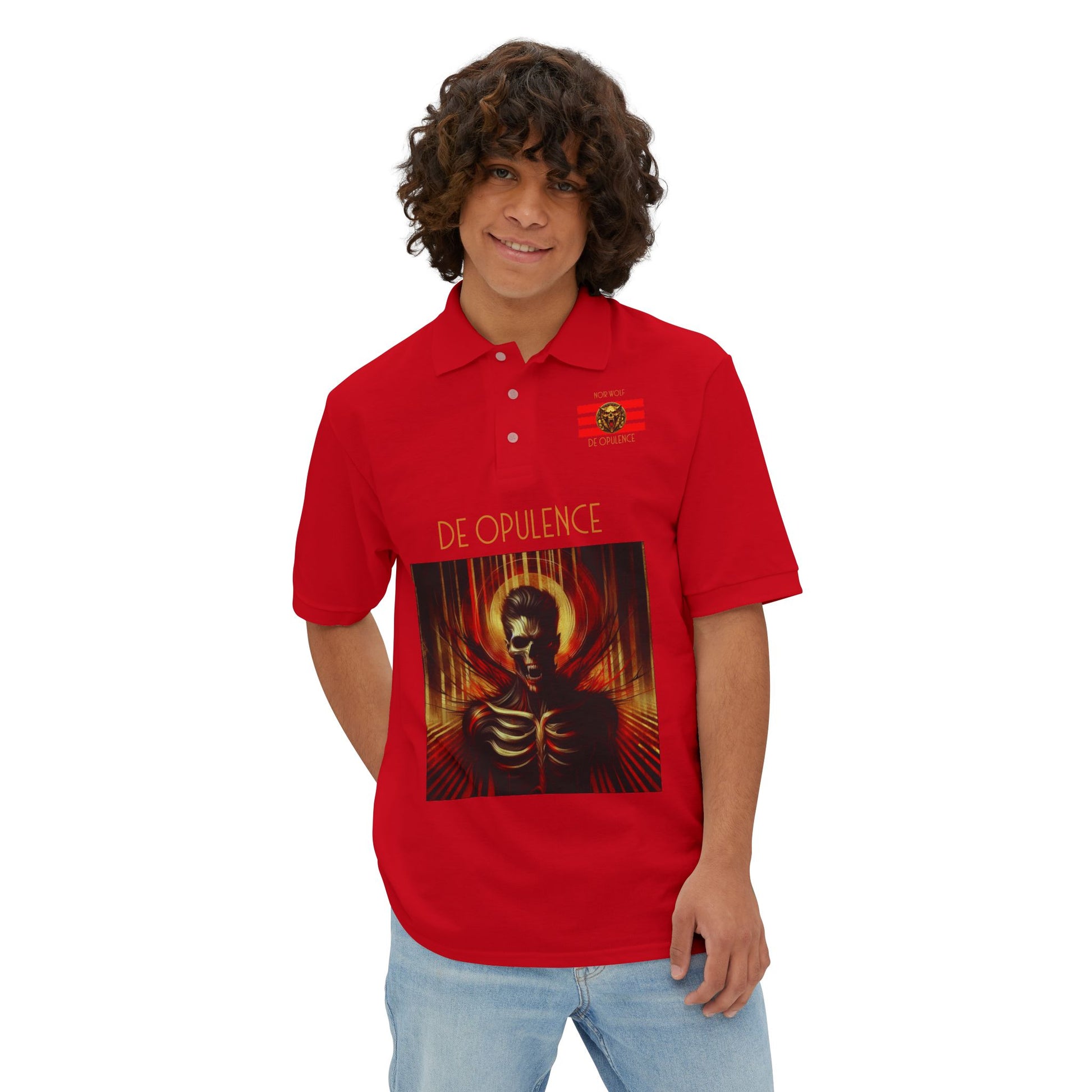 Polo Shirt - De Opulence by Noir Wolf Regal Horrors Platinum Shock