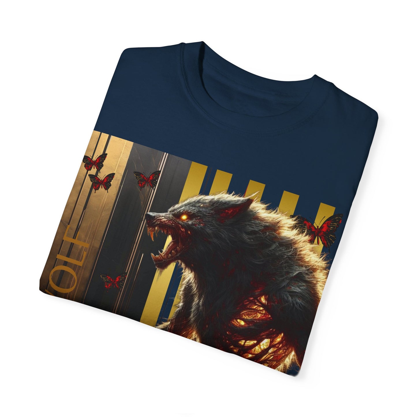 Unisex Garment-Dyed T-shirt NOIR WOLF De Opulence