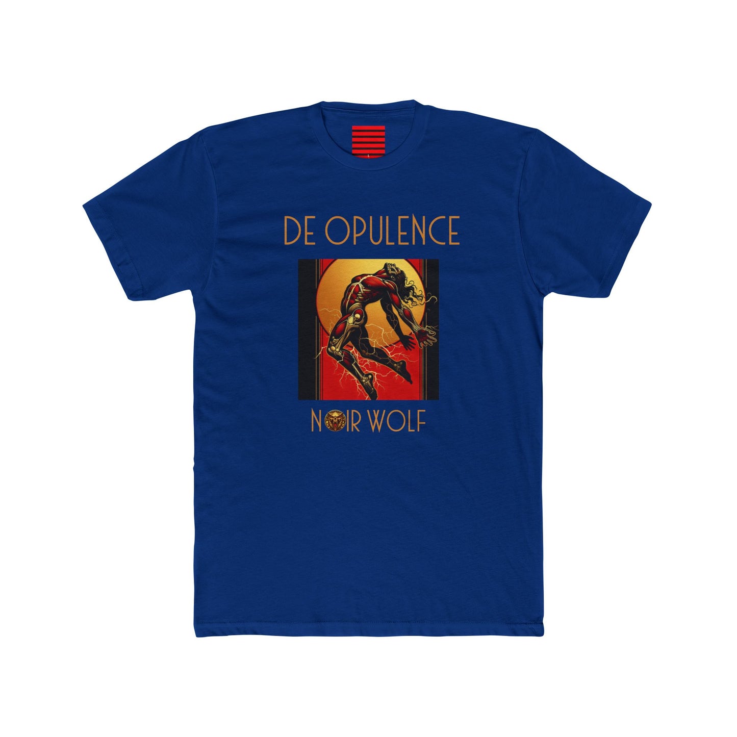 Unisex Cotton Crew Tee De Opulence by Noir Wolf Solid Royal