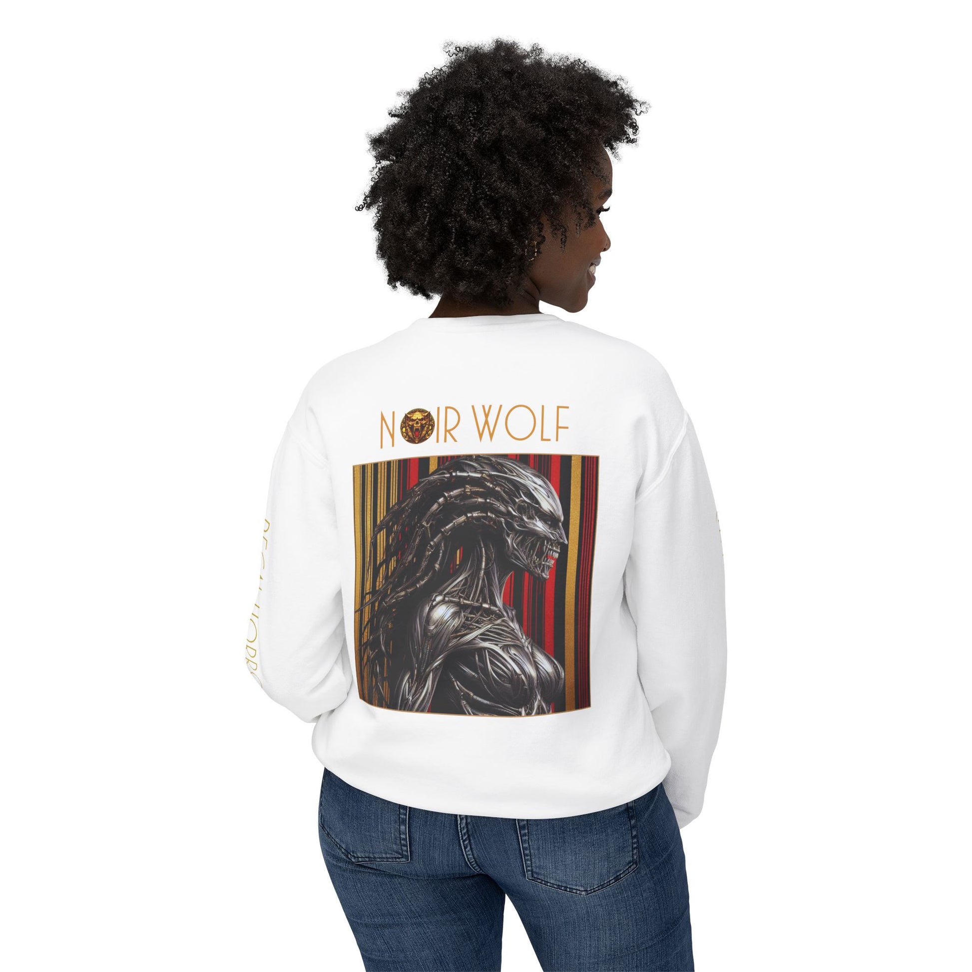 Unisex Lightweight Crewneck Sweatshirt De Opulence by Noir Wolf