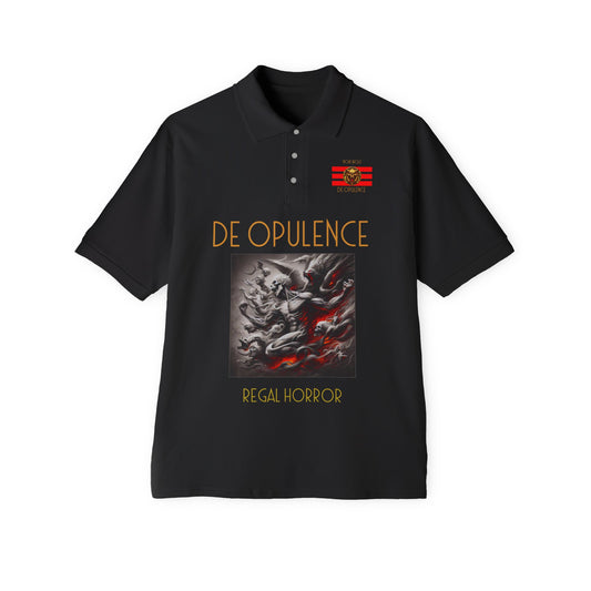 Men's Piqué Polo De Opulence by Noir Wolf the style of grace Black
