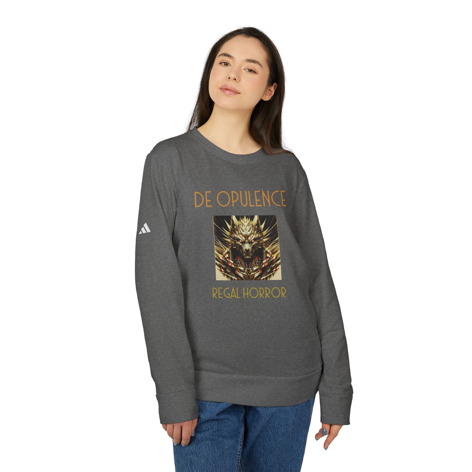 adidas Unisex Fleece Crewneck Sweatshirt De Opulence by Noir Wolf the style of grace