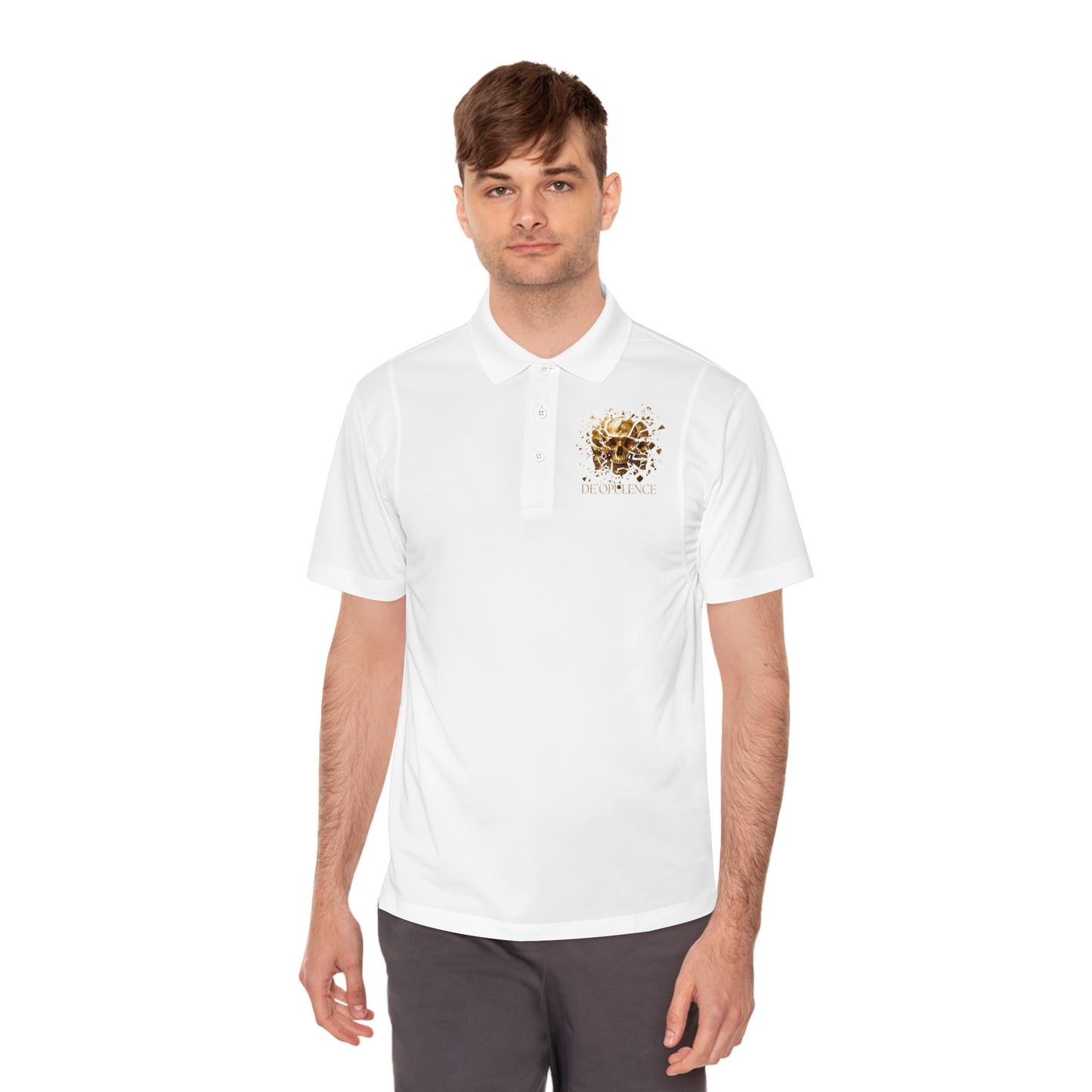 Men's Polo Shirt with Golden Lion Crest — Athletic Golf & Casual Wear