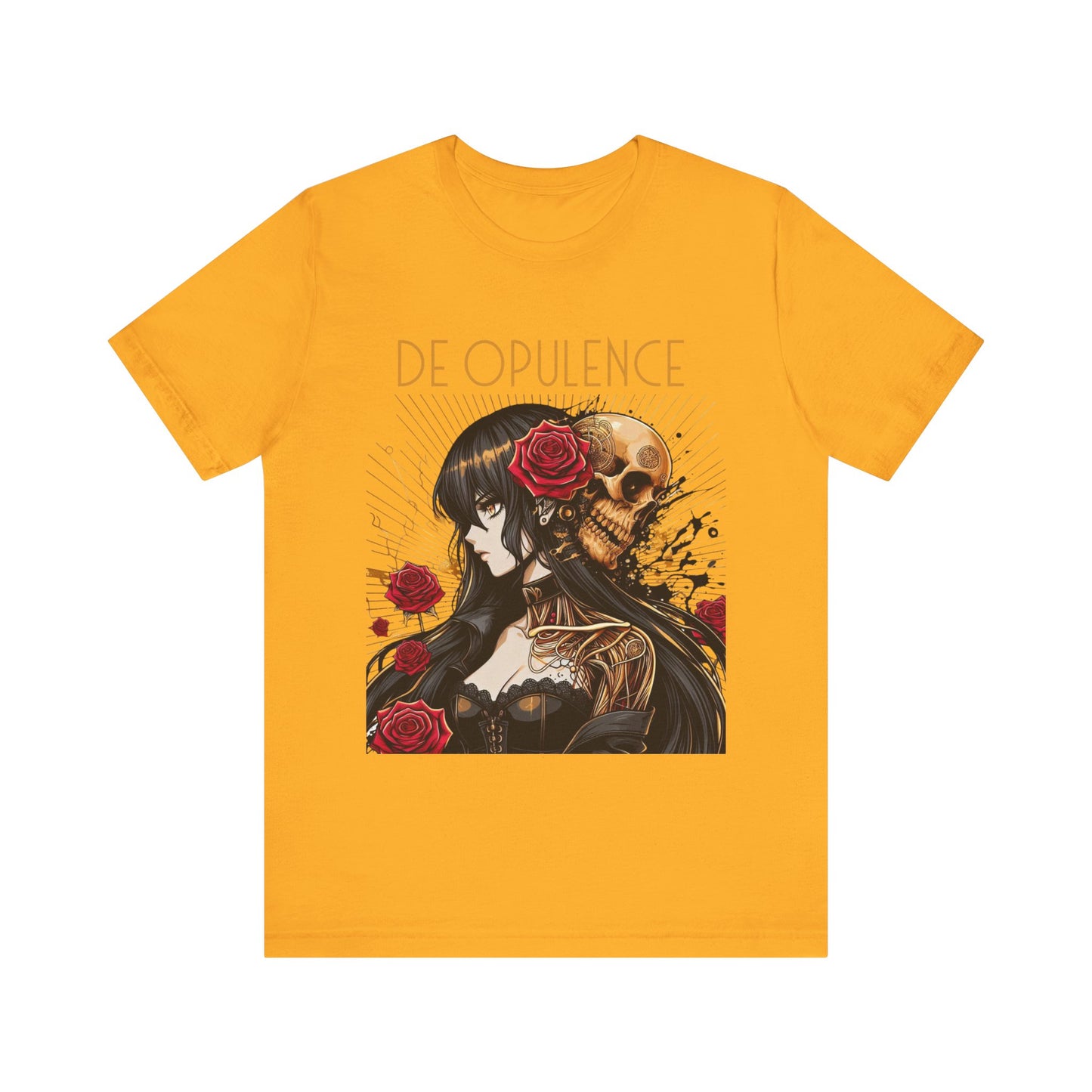 Unisex Jersey Short Sleeve Tee De Opulence by Noir Wolf Gold