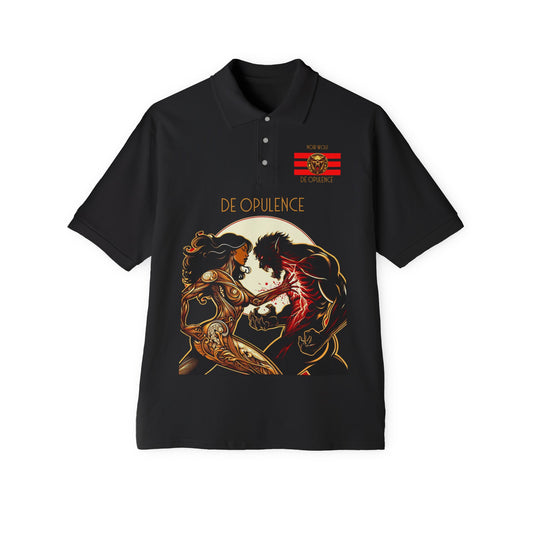 Men's Piqué Polo De Opulence by Noir Wolf Black