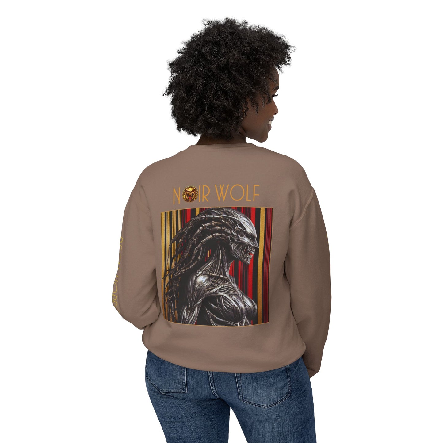 Unisex Lightweight Crewneck Sweatshirt De Opulence by Noir Wolf