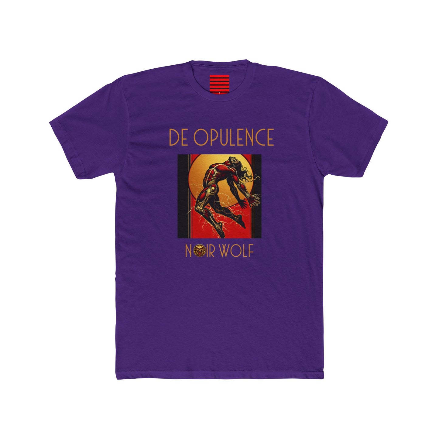 Unisex Cotton Crew Tee De Opulence by Noir Wolf Solid Purple Rush