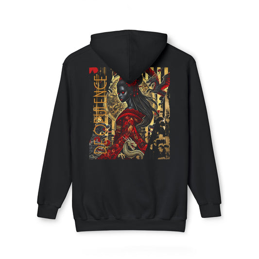 Unisex Hooded Sweatshirt, Made in US Noir Wolf De Opulence