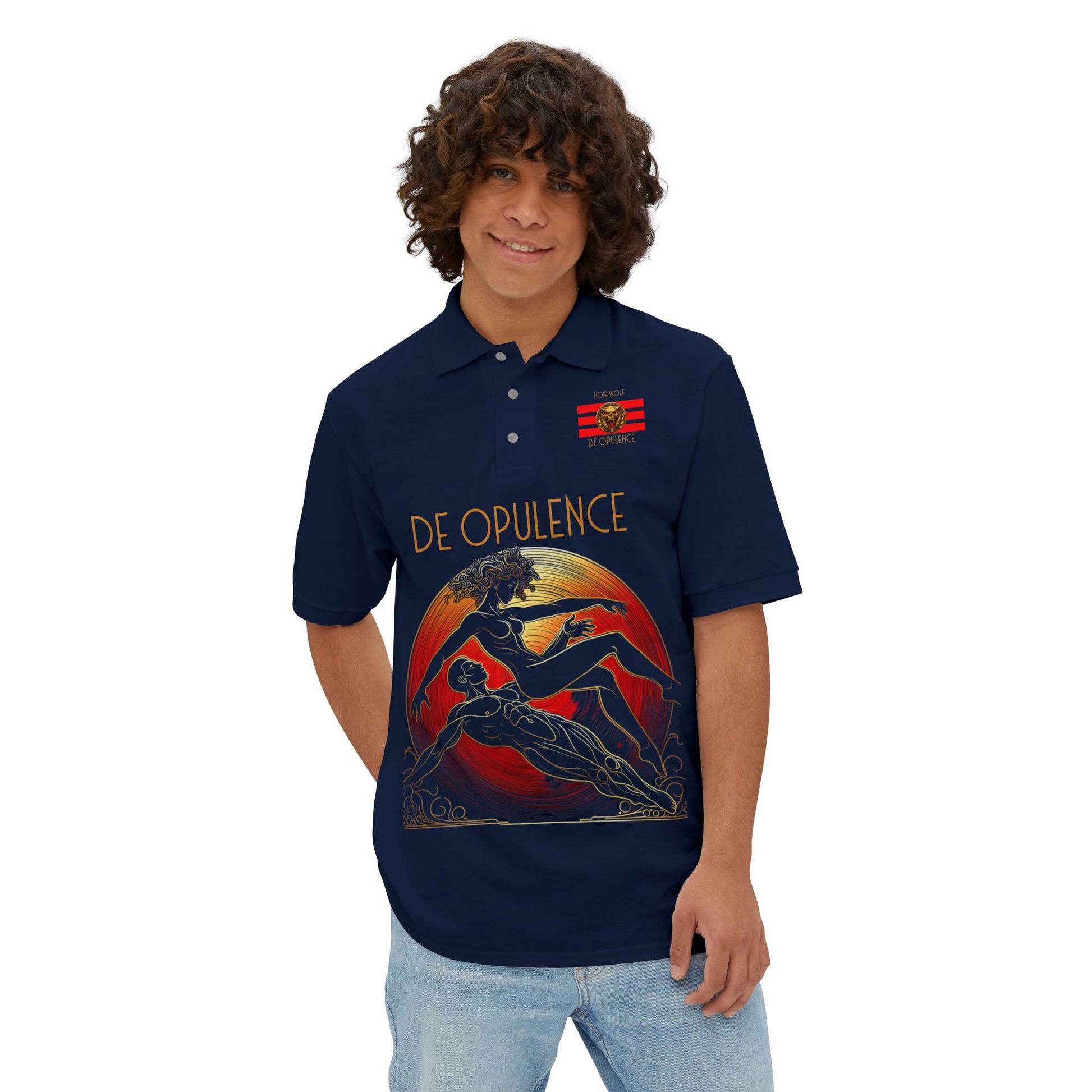 Men's Piqué PoloD e Opulence by Noir Wolf