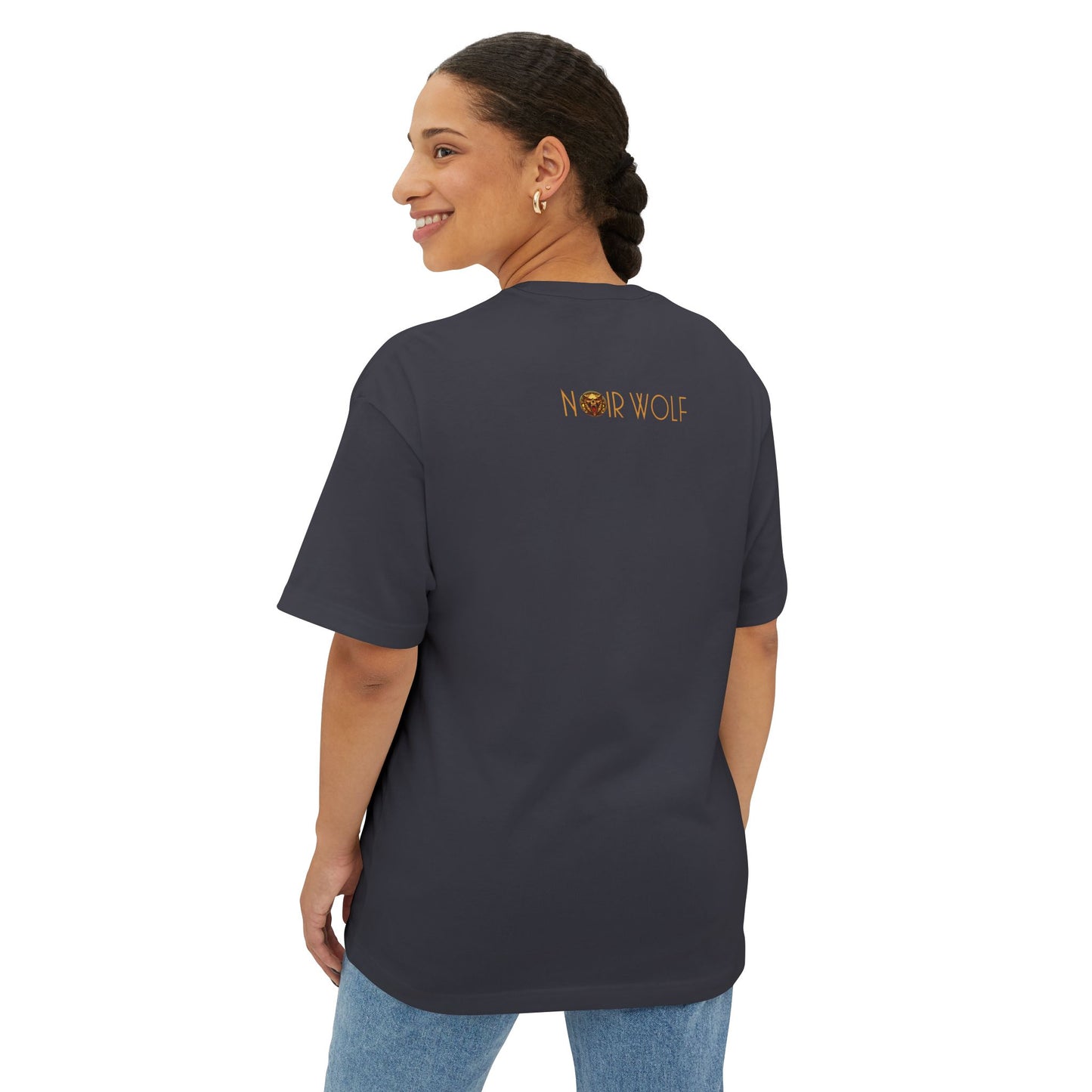 Unisex Oversized Boxy Tee De Opulence by Noir Wolf the style of grace