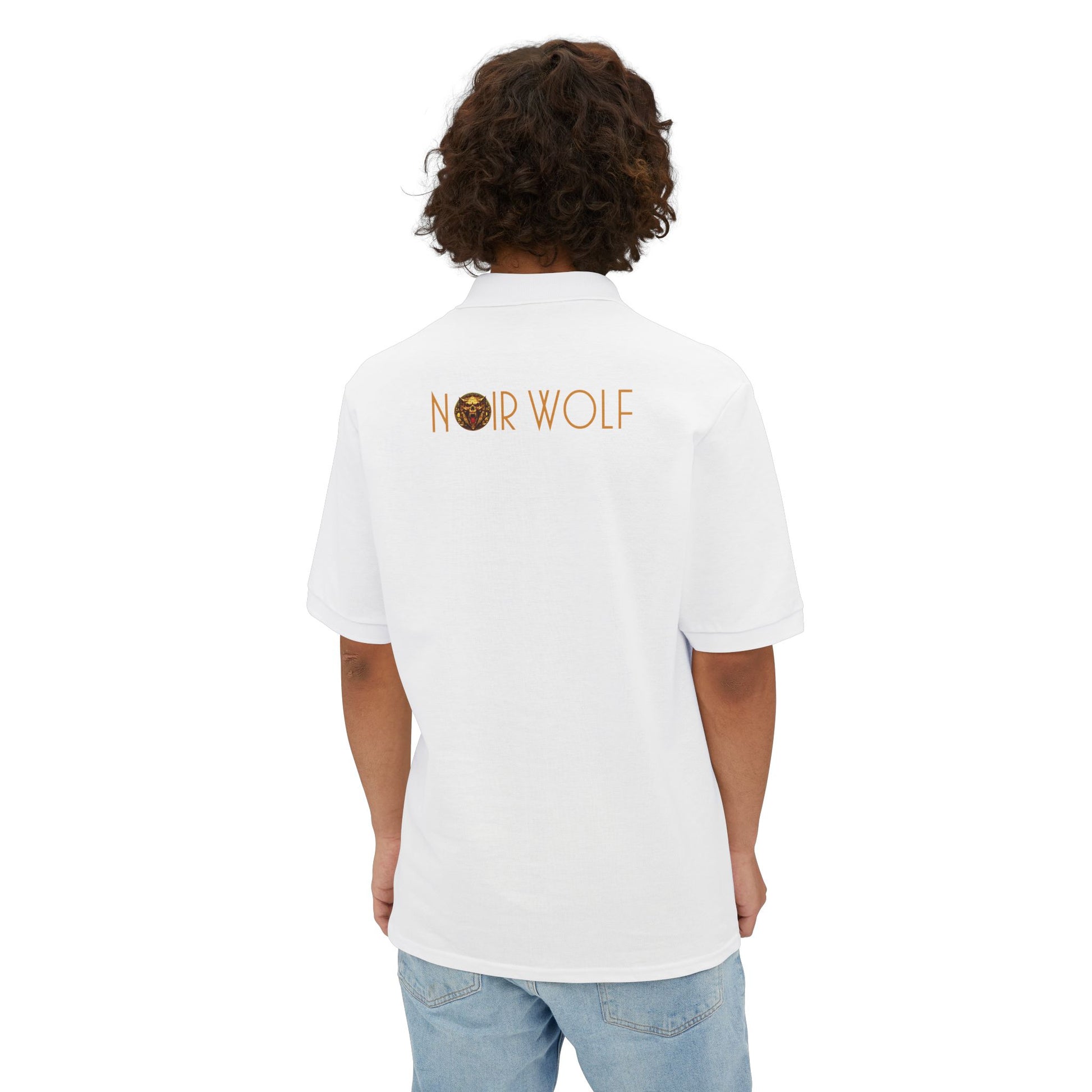 Men's Piqué Polo De Opulence by Noir Wolf the style of grace