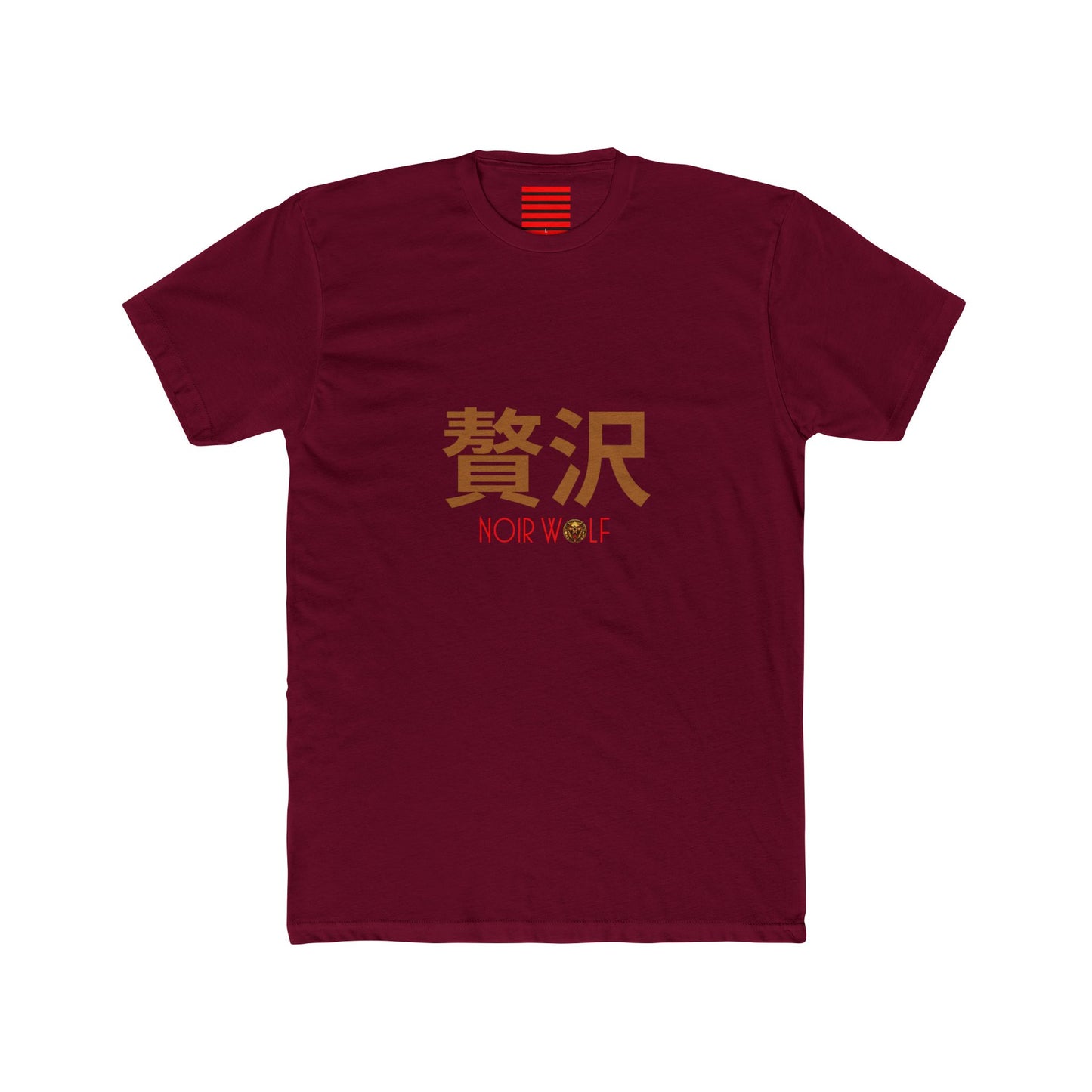 Unisex Cotton Crew Tee De Opulence by Noir Wolf Solid Cardinal Red