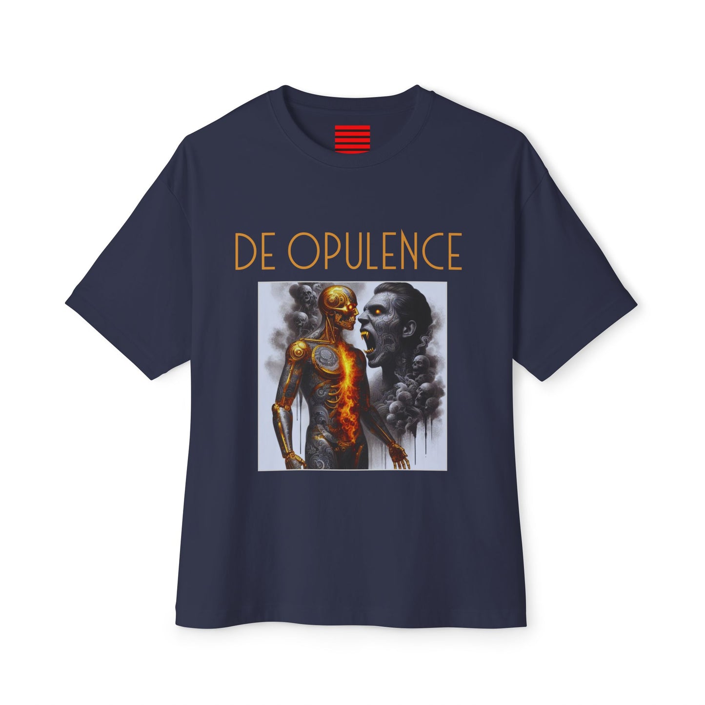 Unisex Oversized Boxy Tee De Opulence by Noir Wolf the style of grace Navy
