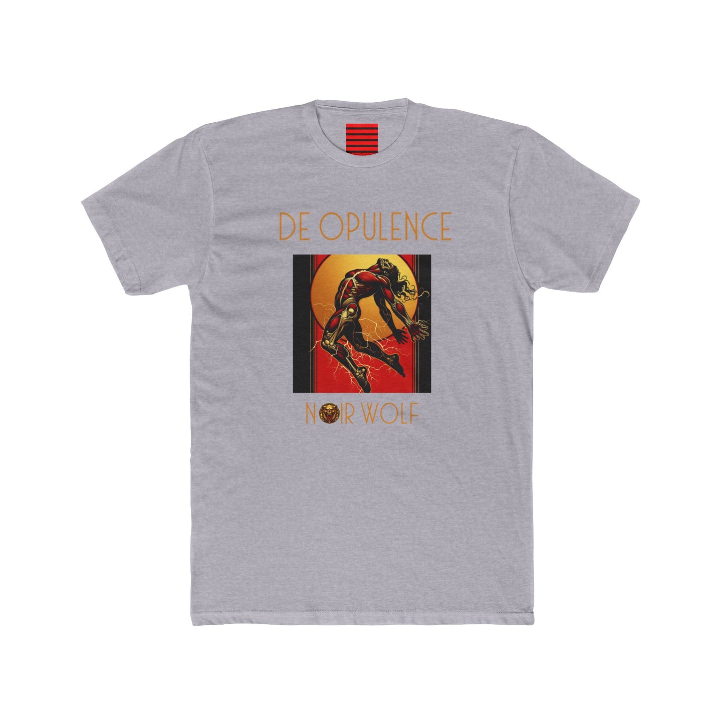 Unisex Cotton Crew Tee De Opulence by Noir Wolf Heather Grey